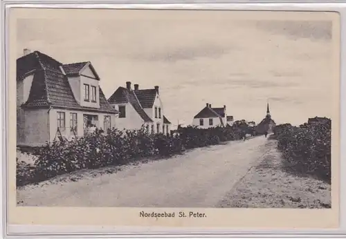 88878 Ak Nordseebad St.Peter Strassenansicht um 1930