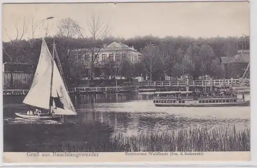 88941 Ak Salutation de la chasse de fumée restaurant Waldhaus 1908