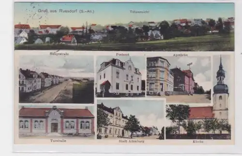 88966 Mehrbild Ak Gruß aus Russdorf (S.-A.) Apotheke, Postamt usw. 1909
