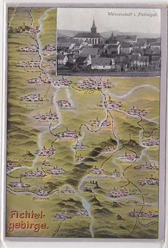 88987 Fichtelgebirge Landkarten Ak Weissenstadt im Fichtelgebirge um 1920