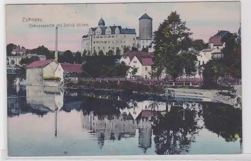 89064 Ak Zschopau Zchopaou partie avec château Wildeck 1925