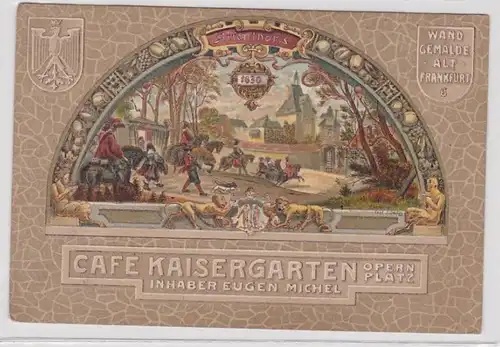 89080 Feldpost Ak Frankfurt a.M. Café Kaisergarten Operaplatz 1914