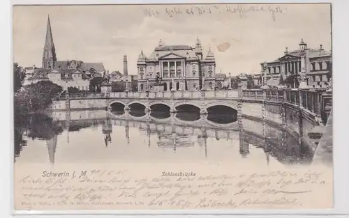 89101 Ak Schwerin à Mecklembourg Pont du Château 1905