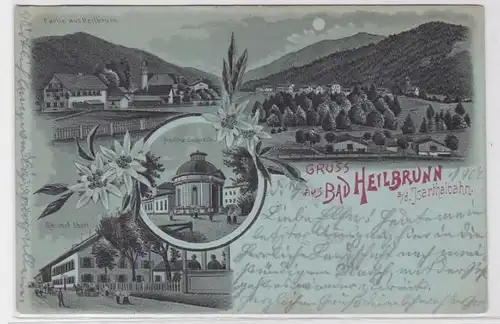 89109 AK Gruss de Bad Heilbrunn à l'Isarthalbahn - Gasthof & Panorama 1900