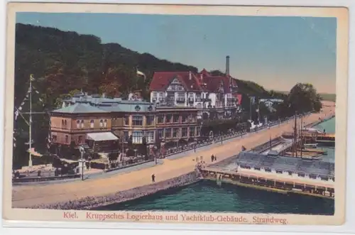 89134 Ak Kiel - Kruppsches Logierhaus, Yachtclubbau, Strandweg 1914