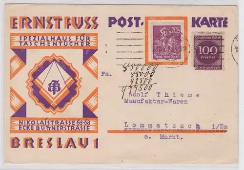 89185 Publicité Ak Wroclaw Maison spéciale pour mouchoirs 1923