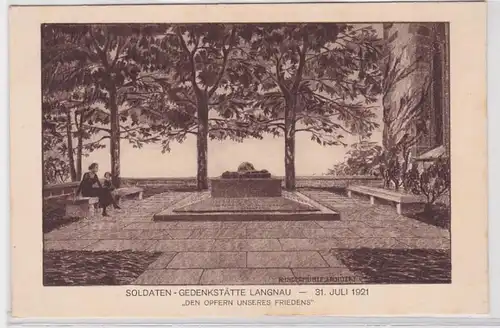89190 Ak soldats Mémorial Langenau 31 juillet 1921