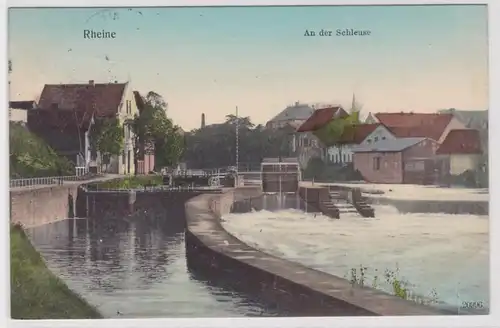 89200 Ak Rheine an der Schleuse 1908