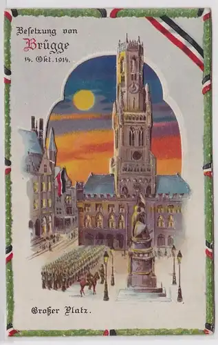 89303 Arrêt contre la Lumière Ak Assoutien de Bruges 1ère Guerre mondiale 1914