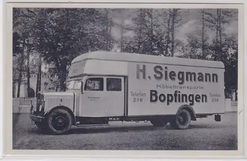 89762 Publicité Carte Boffingen H. Siegmann Transport de meubles vers 1930