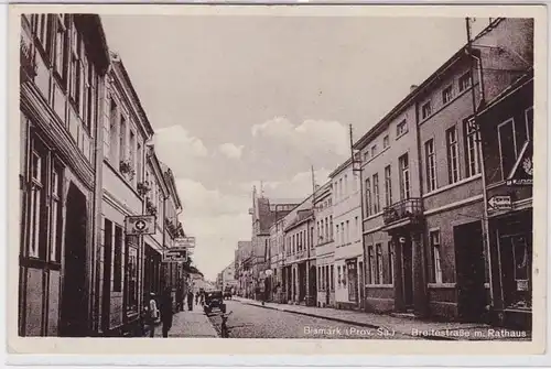 89852 Ak Bismarck Provinz Sachsen Breitestraße mit Rathaus 1934