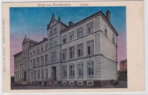 89966 Ak Gruß aus Borstendorf Schule 1912