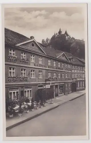 90132 Ak Wernigerode Kastens Hotel und Pension um 1930