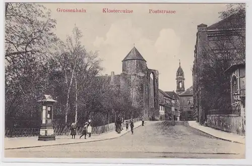 90427 Ak Großenhain Klosterruine mit Poststrasse um 1910