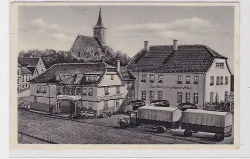 91276 Ak Hünfeld (Hessen) Gasthaus zum goldnen Adler 1937