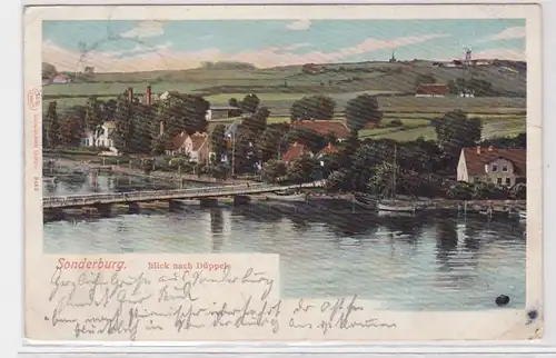 91699 AK Sonderburg - Blick nach Düppel vom Fluss aus 1907