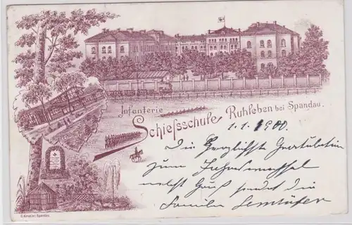 91722 Ak Lithographie Infanterie École de tirs Ruhleben près de Spandau 1900