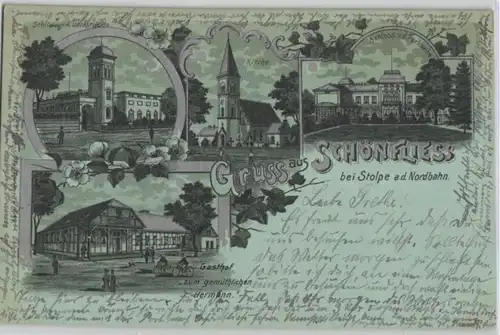 Carte de la lune de Schönfläß près de Stolpe a.d. Nordbahn 1901