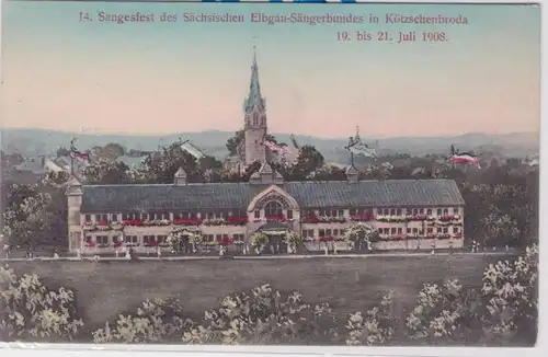92308 Ak 14.Sangesfest Elbgau Sängerbundes in Kötzschenbroda 1908