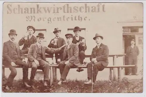 92449 Foto Ak Morgenleithe Schankwirtschaft um 1910