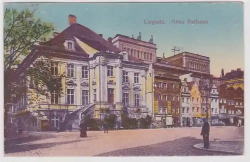 93846 Ak Liegnitz Legnica Partie am alten Rathaus 1928