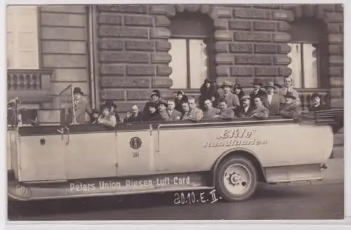 94252 Foto Ak 'Elite' Rundfahrten, Passagiere in Rundfahrtenbus, Berlin um 1930