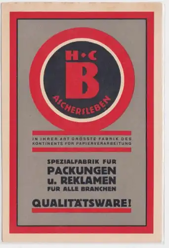 94557 Reklame Ak Aschersleben Spezialfabrik für Packungen und Reklame um 1930