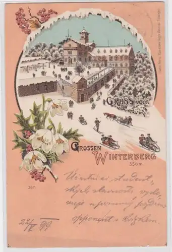 94951 Rahmen Ak Gruss vom großen Winterberg  1899