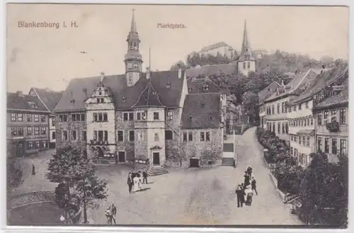 95073 Feldpost Ak Blankenburg dans la résine - Place du marché avec hôtel de ville 1916