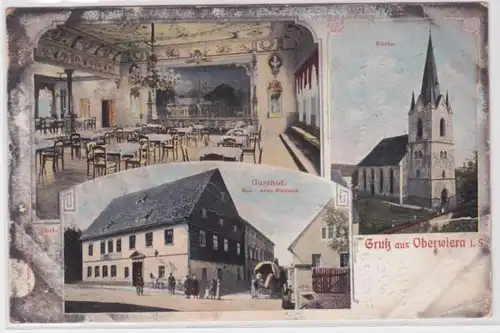 95115 Mehrbild Ak Gruß aus Oberwiera Gasthof, Kirche usw. 1905