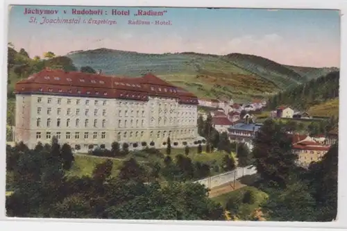 95170 Ak St. Joachimsthal Jáchymov im Erzgebirge - Blick aufs Radium Hotel 1932