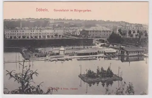 95177 Ak Döbeln Gondelteich im Bürgergarten um 1920