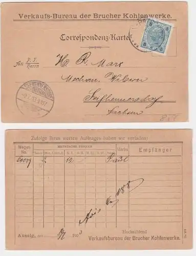 95327 Carte de commande Bureau de vente des mines de charbon de Brasserie 1903