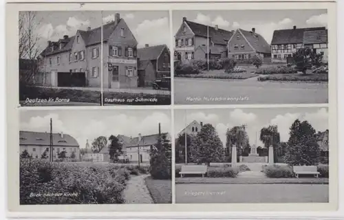 95346 Mehrbild Ak Deutzen Kreis Borna Gasthaus zur Schmiede usw. 1940