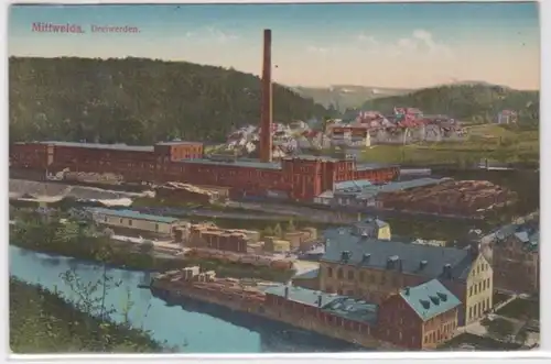 95391 Ak Mittweida in Sachsen Fabrik Dreiwerden um 1910