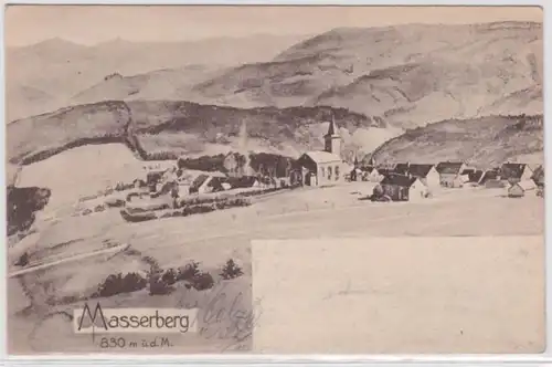 95416 Ak Blick nach Masserberg am Rennsteig im Thüringer Wald um 1900