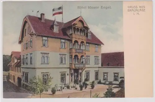 95425 Ak Gruss aus Braunlage im Harz, Hotel Blauer Engel um 1900