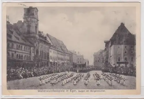 95491 Ak Wallenstein Festival in Eger Cheb, Reigen des Bürgerköfertter 1911