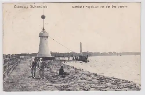 95627 Ak Balte balnéaire Swinemünde - Balle de retour occidental vu du lac 1913