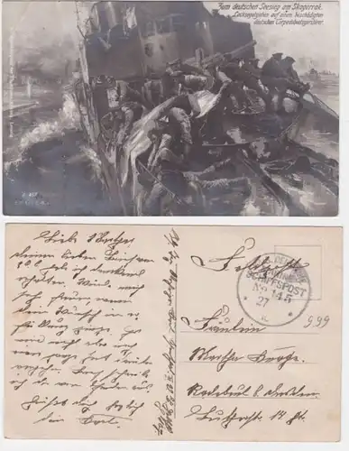 95659 Foto AK Zum deutschen Seesieg am Skagerrak, dt. Torpedobootzerstörer 1916