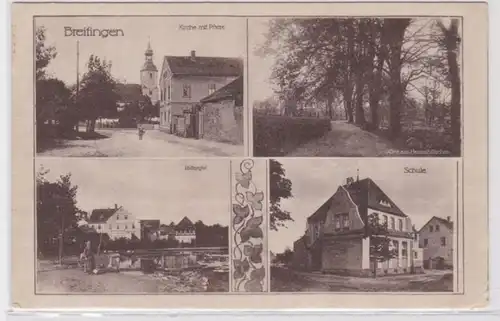 95698 Mehrbild Ak Breitingen Rittergut, Schule, Kirche mit Pfarre um 1920