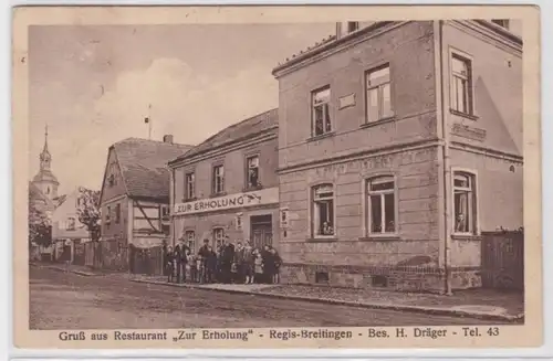 95697 Ak Gruß aus Regis-Breitingen Gasthaus zur Erholung 1925