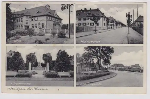 95729 Mehrbild Ak Deutzen Kreis Borna Schule, Kriegerehrenmal usw. 1939