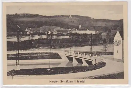 95750 Ak Blick auf Kloster und Isar Schäftlarn im Isartal um 1920