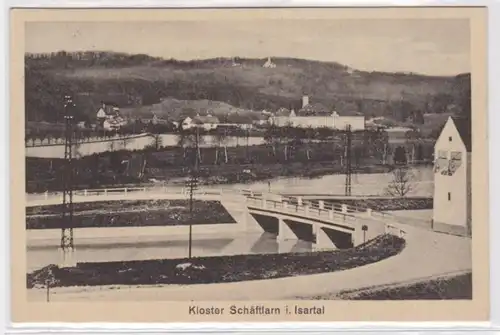 95750 Ak Vue sur le monastère et Isar Schäftlarn dans l'Isartal vers 1920