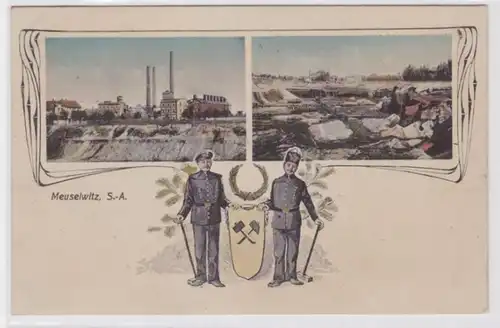 95826 Mehrbild Ak Meuselwitz S.-A. Brikettfabrik und Tagebau 1910