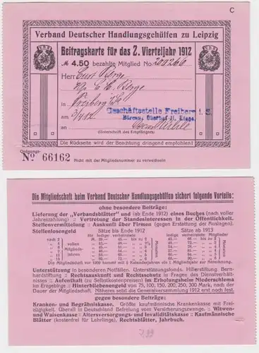 96694 Beitragskarte Verband Deutscher Handlungsgehülfen zu Leipzig 1912