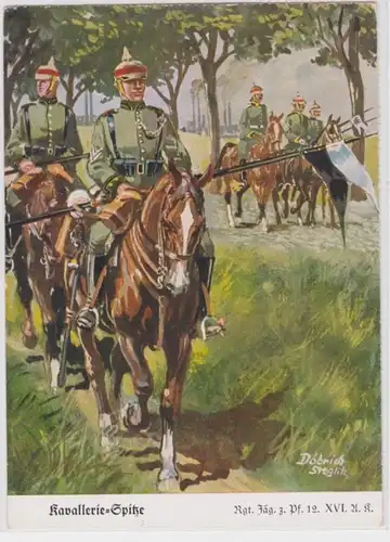 96817 Ak Regiment Jäger zu Pferd 12 XVI.Armee Korps 'Kavallerie Spitze' um 1930