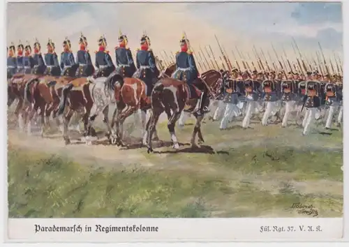 96825 Ak Füsilier Régiment 37 'Parade Marche dans la colonne du régiment' vers 1930