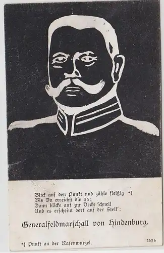 69033 Brevet Ak Generalfeldmaréchal de Hindenburg vers 1915